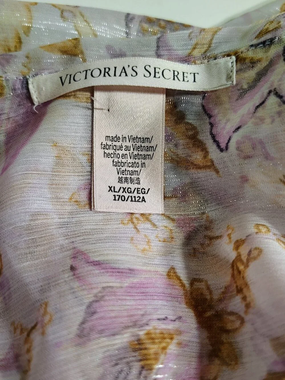 Victoria Secret Vintage Blossom Chiffon Ruffled Maxi Dress Violet Floral Fairy - Picture 10 of 10